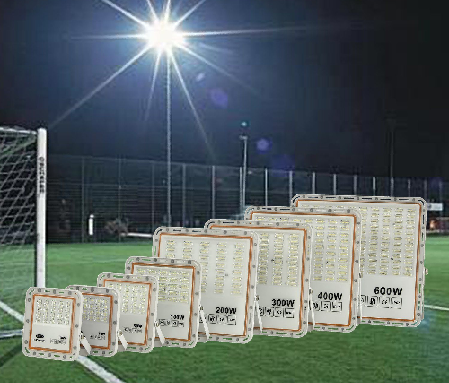 IP66 Waterproof Functional Garden Commercial Street Lamp Die Cast Aluminum Led High Power Durable Flood Light Wall Mounted